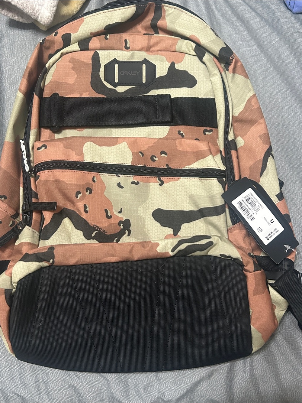 Oakley Camo Backpack in Tan and Black